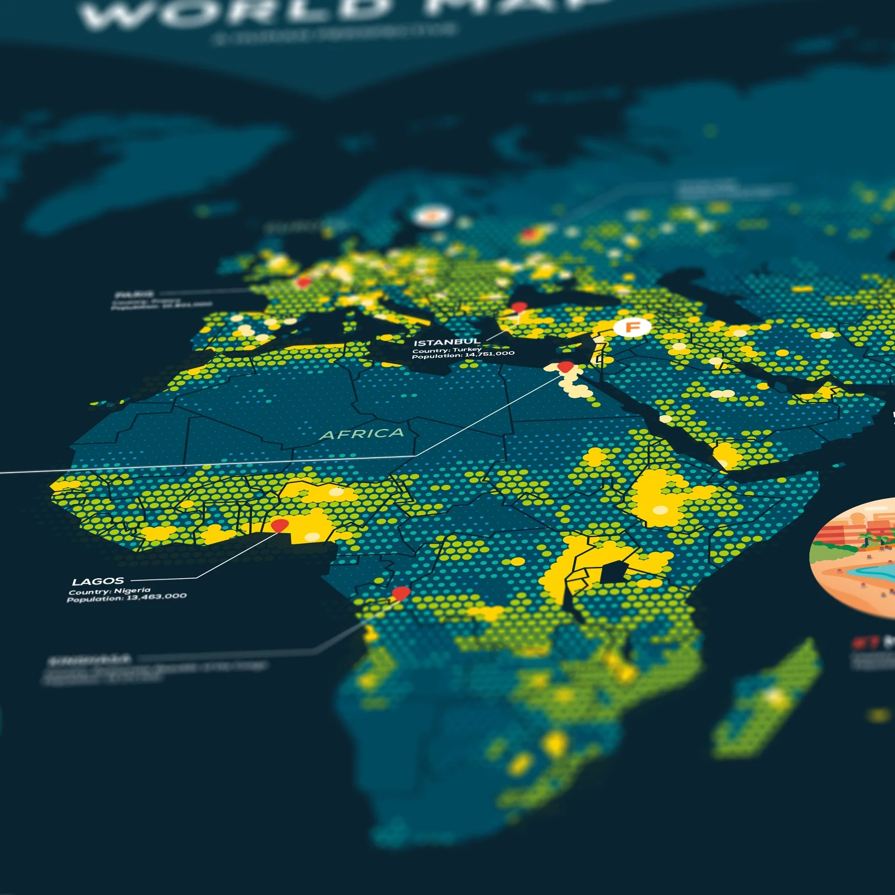 Human Perspective World Map Poster - Image 5